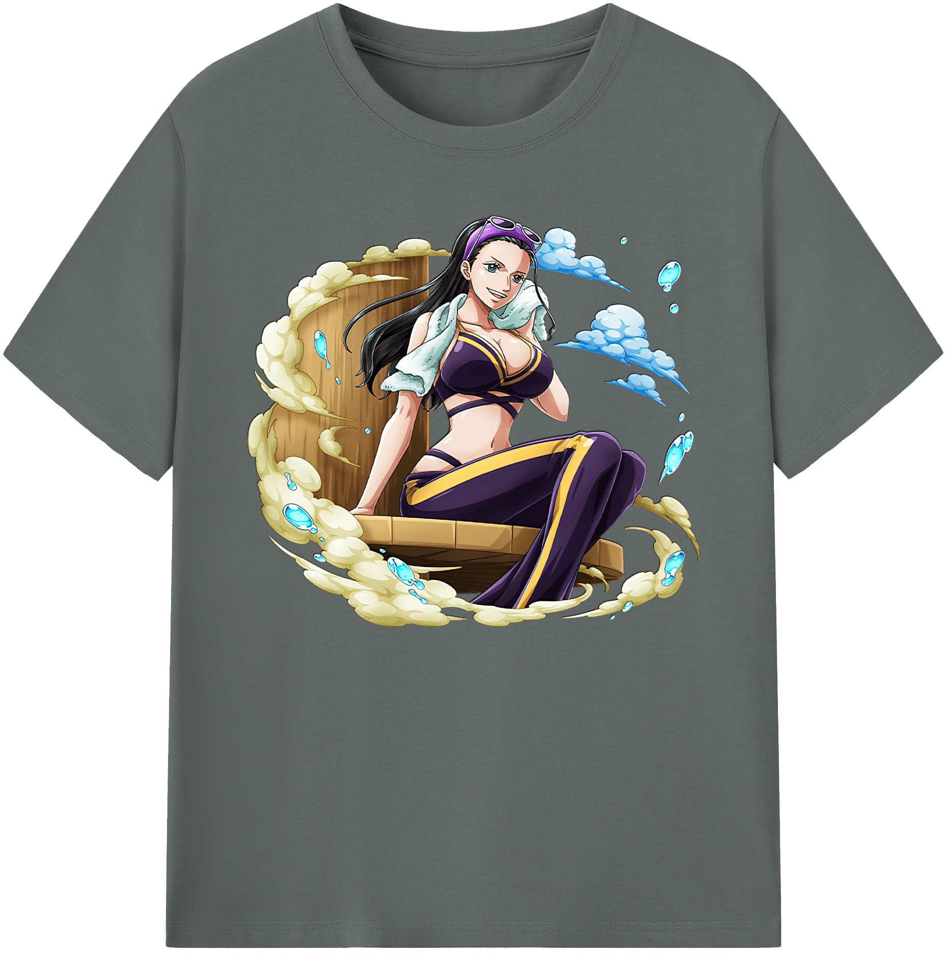 ワンピース ニコ・ロビン ONE PIECE Nico Robin 綿100％ メンズ半袖Tシャツ｜肌触りやわらか＆通気性